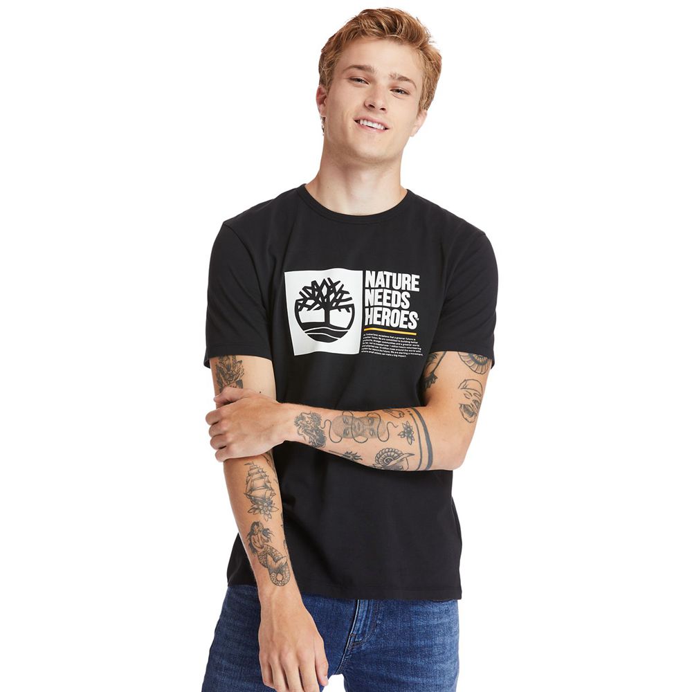 Camisetas Timberland Hombre Heritage Short-Sleeve Graphic Negras - Chile BHJ-294871